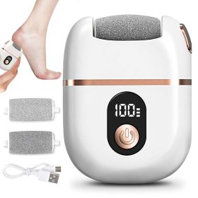 New Electric Callus Remover For Feet, Portable Rechargeable Foot Repair And Grinding Device With Digital Display, Heel Polisher File For Men Wome (Color: White)